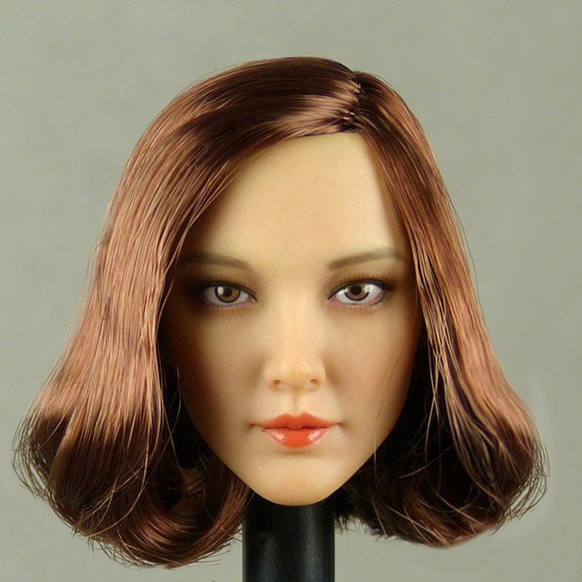 Cat Toys 1/6 Scale Female Asian Head Sculpt (Pale Tan) With Auburn Short Hair